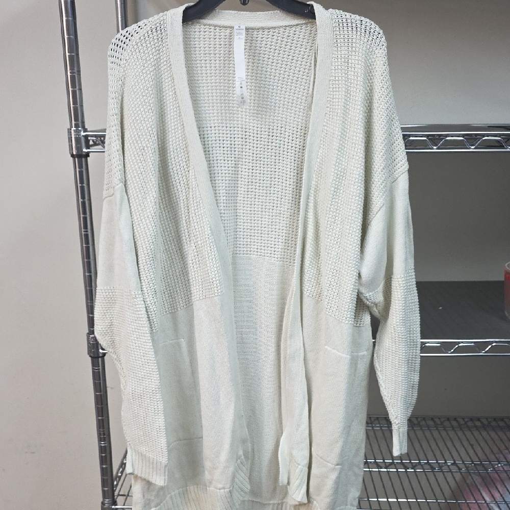 Lululemon Athletica Cream Knit Cardigan Sweater